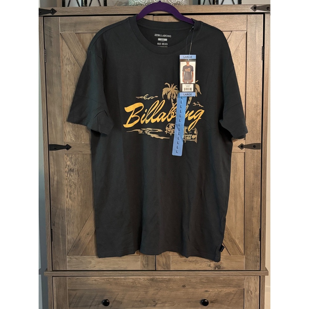 Billabong Wave Washed Mens Graphic T-Shirt Navy Large 24A522504 NWT